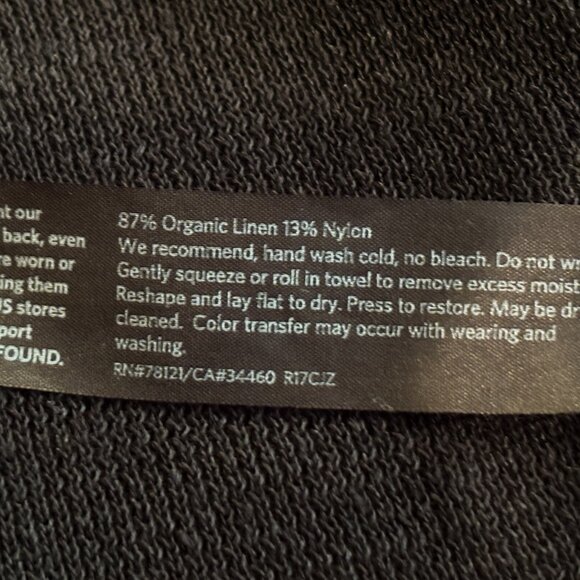 Eileen Fisher Open Front Cardigan Black Organic Cotton Linen XS - Picture 10 of 11